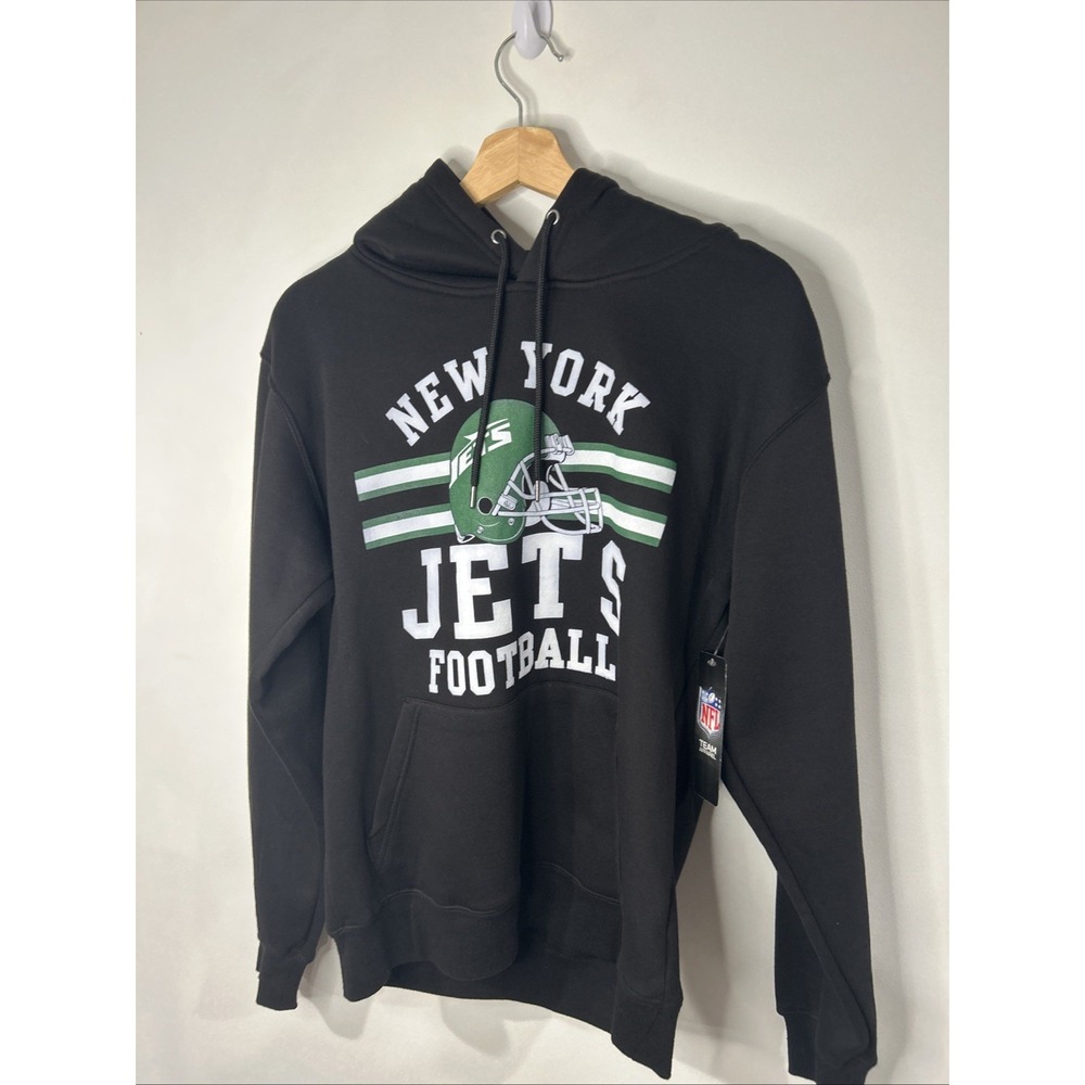 New York Jets Hoodie Mens S Black NFL Football Pullover Sweatshirt NWT